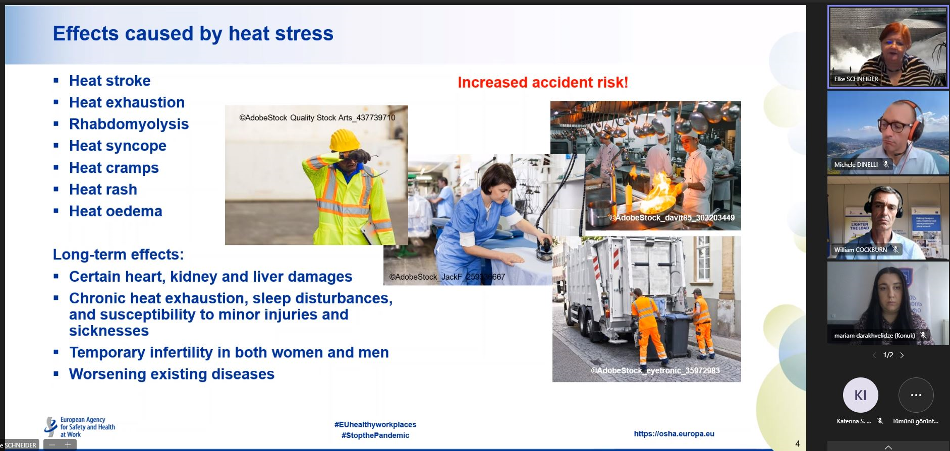 EU OSHA tarafından sıcak havada çalışma konulu webinar gerçekleştirildi.